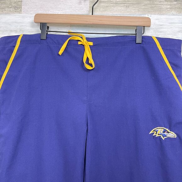 Baltimore Ravens NFL Team Scrub Set Purple Yellow Womens XL Top Large Pants - Picture 8 of 11